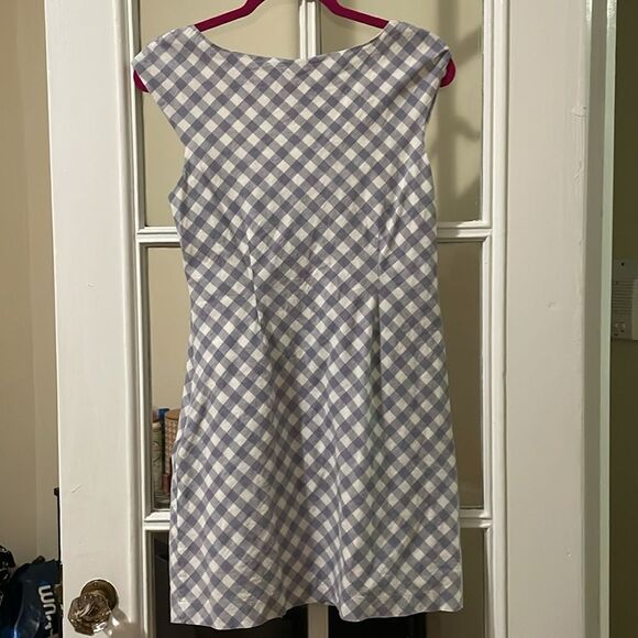 Anthropologie Saylor hadleigh gingham button blue plaid sweetheart mini dress - Picture 6 of 12